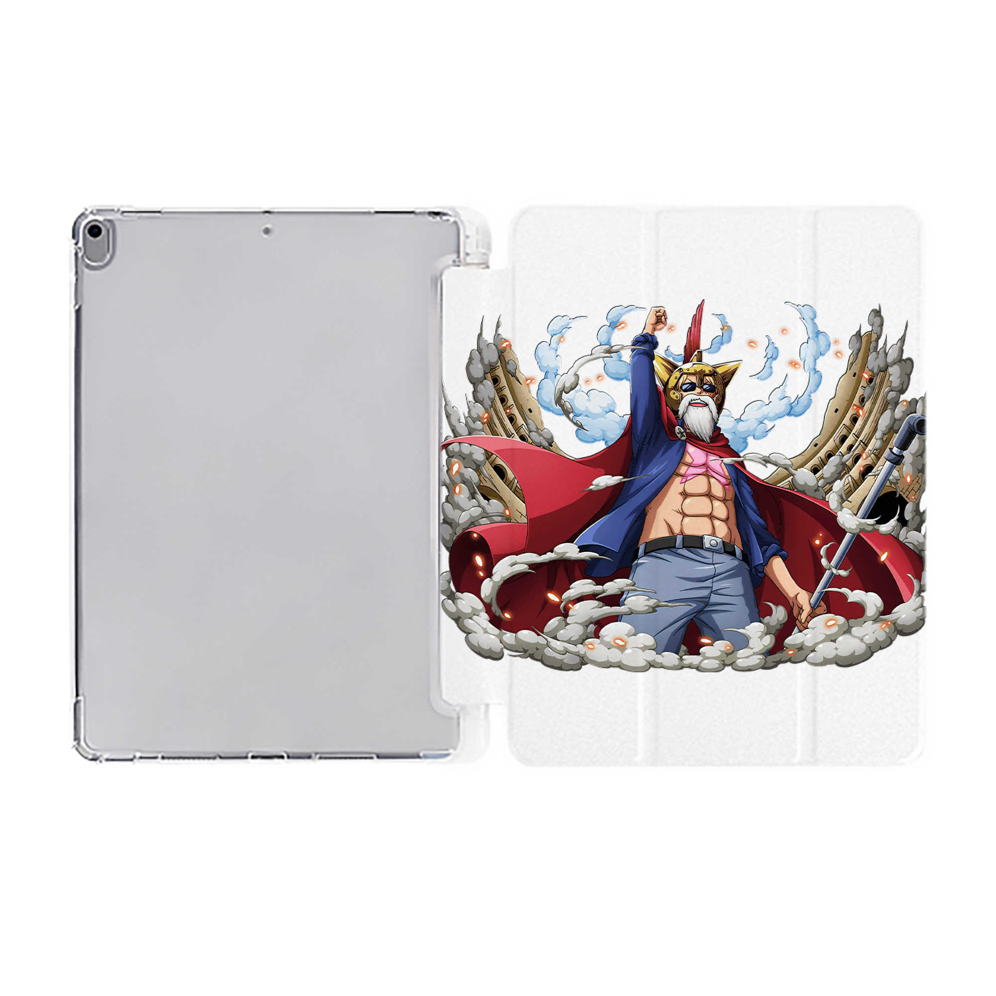（画像用） ワンピース モンキー・D・ルフィ ONE PIECE Monkey D. Luffy IPad ケース ペン収納付き 三つ折りスタンド PUレザー×シリコン 対応機種9.5/10.5/10.9インチ